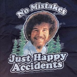 Bob Ross t shirt cropped